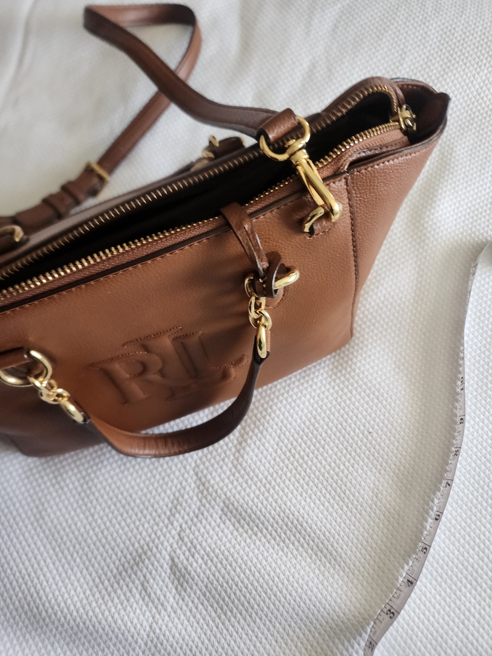 Ralph Lauren Brown Leather Bag with Gold Hardware - Picture 7 of 16